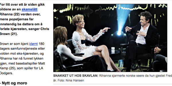 Screenshot fra Dagbladet.no